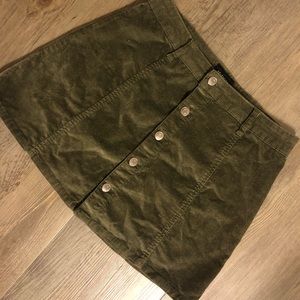 Olive Green Corduroy mini skirt